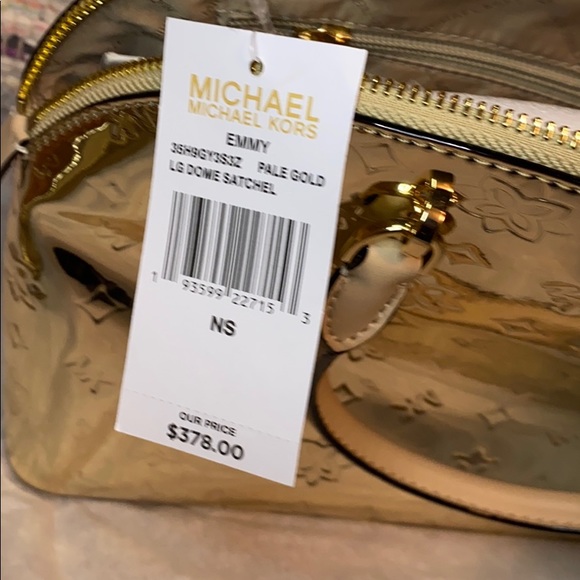 MK Gold metallic Satchel and matching wristlet - Picture 5 of 7